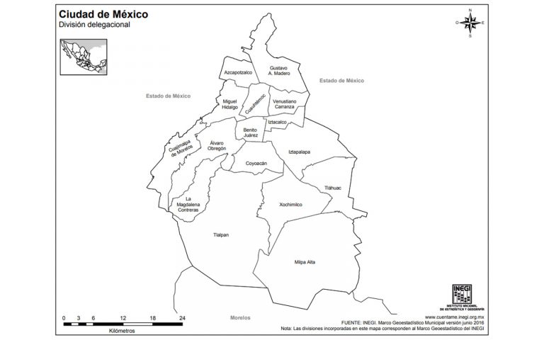 Mapa Cdmx Con Nombres