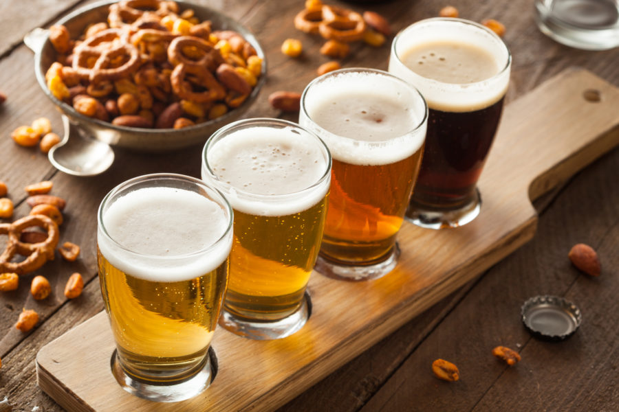 Assorted Beers in a Flight