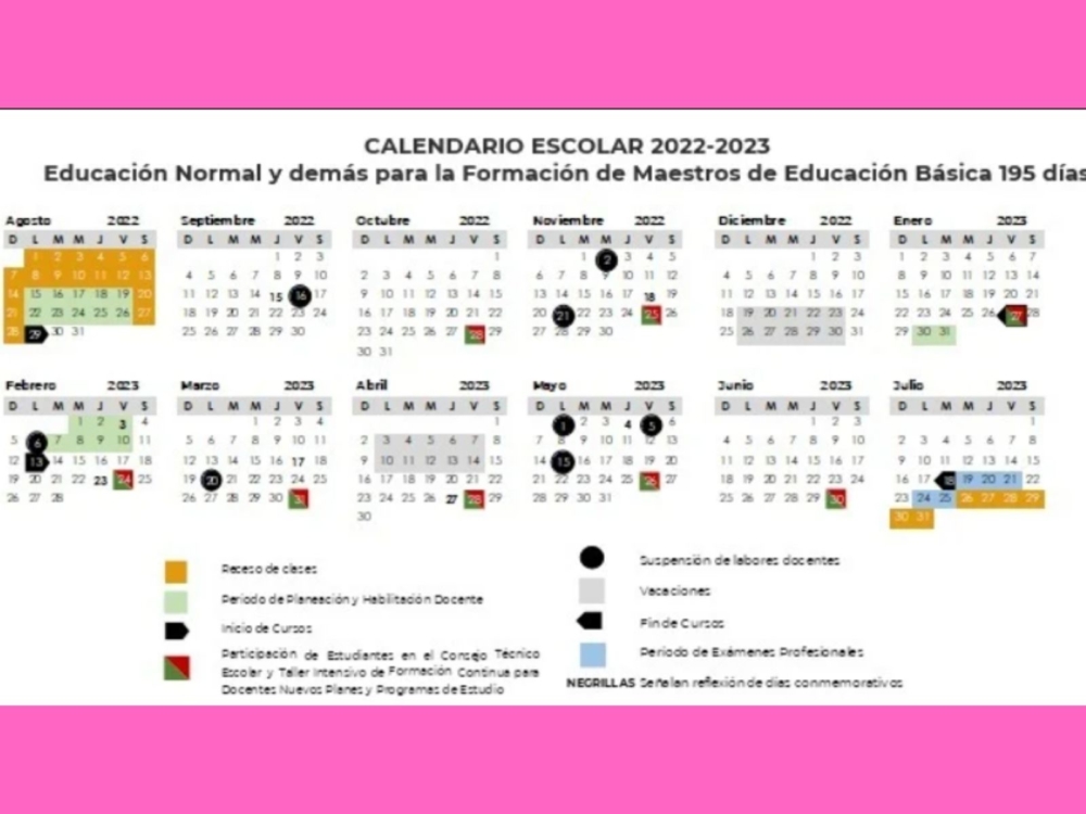 Calendario escolar 2022 2023 vacaciones, días feriados, inicio de